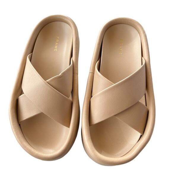 NEW Frame Le Laurel Slide Sandals In Oatmeal Sz 36/5.5 - Picture 4 of 11